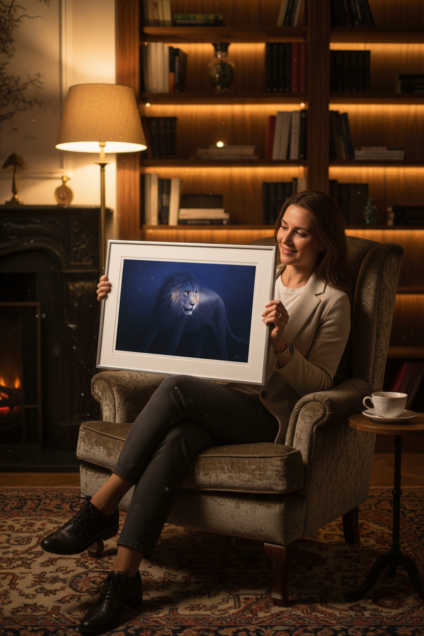 The Lion's Turn - Open Edition Print held by collector - Renso Tamse Fine Art