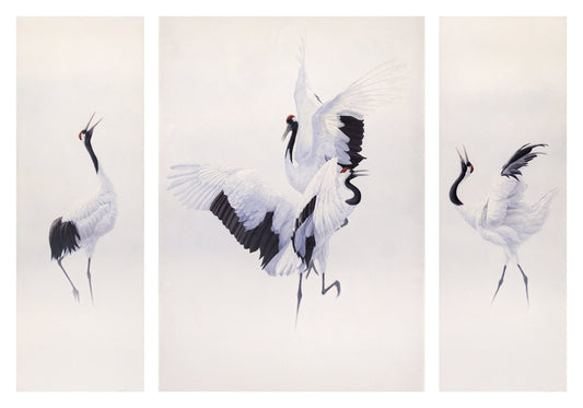 Crane Triptych - Collector's Edition - Renso Tamse Fine Art